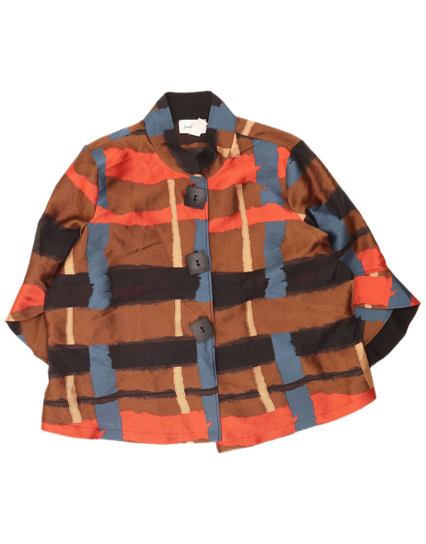 Giacca blazer oversize da donna con maniche a 3/4 Joseph Ribkoff UK 18 XL Marrone