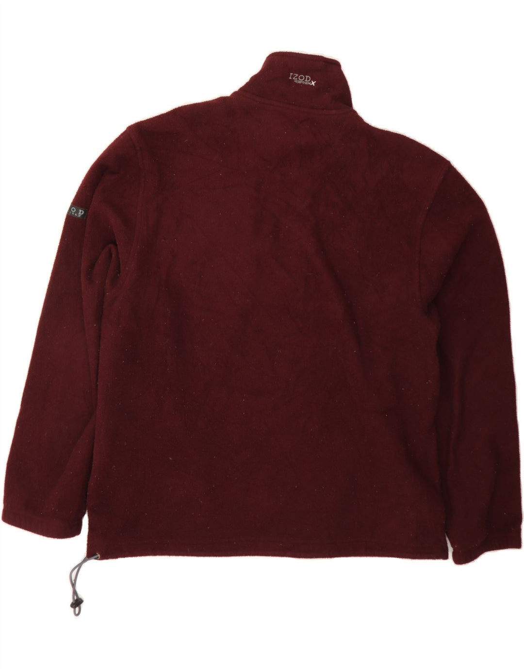 IZOD Mens Zip Neck Fleece Jumper XL Maroon Polyester Vintage Izod and Second-Hand Izod from Messina Hembry 