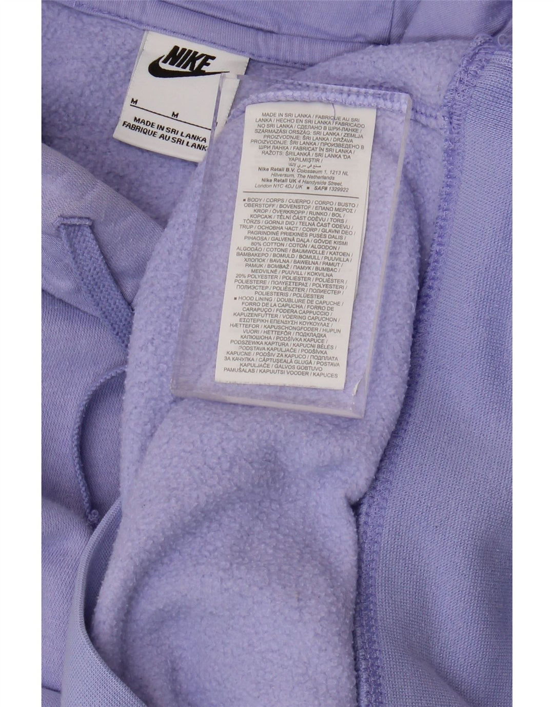 NIKE Felpa con cappuccio da uomo in cotone viola medio