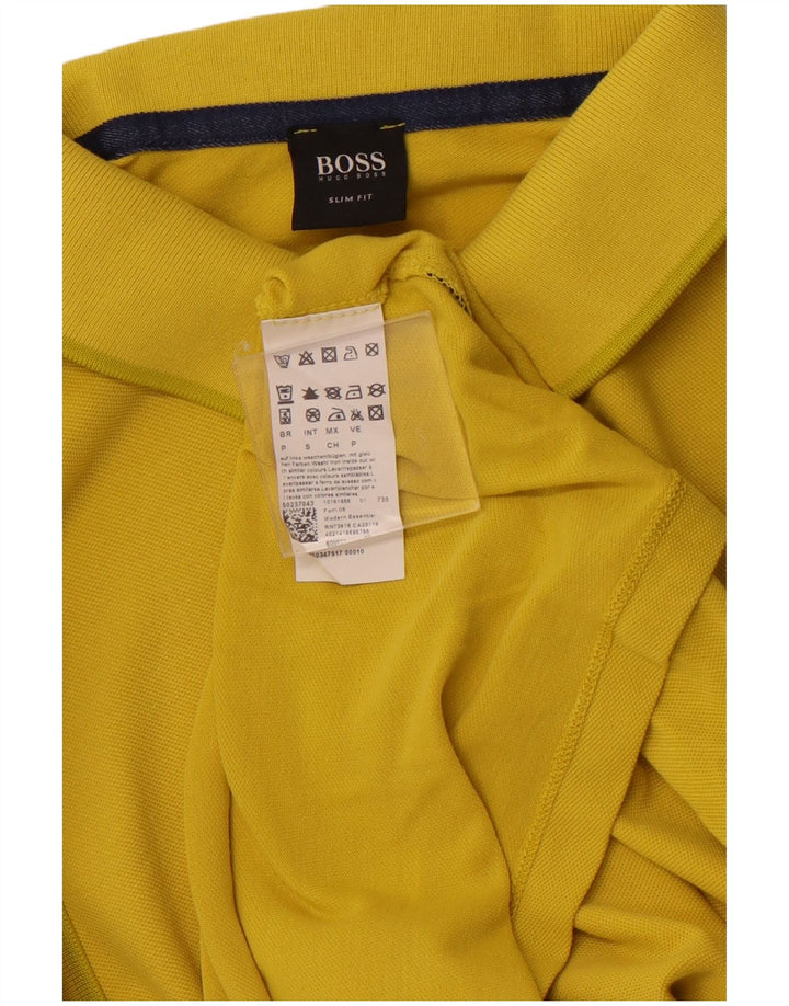 Polo HUGO BOSS da uomo slim fit piccola in cotone giallo