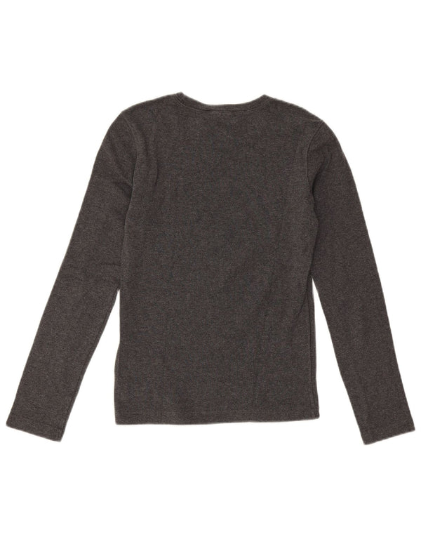 Top da donna a maniche lunghe Ralph Lauren UK 10 piccolo cotone grigio