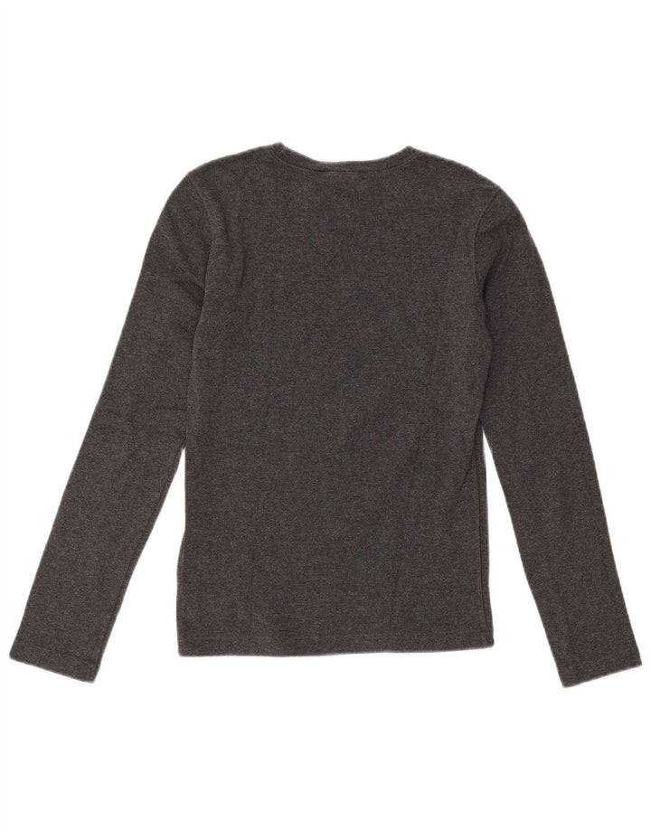 Top da donna a maniche lunghe Ralph Lauren UK 10 piccolo cotone grigio