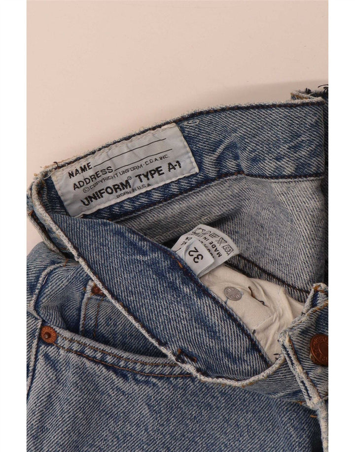 Jeans affusolati da uomo uniformi W32 L28 cotone blu