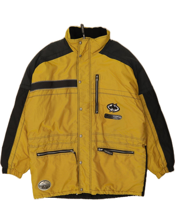 ASTROLABIO Mens Hooded Windbreaker Coat IT 54 XL Yellow Colourblock