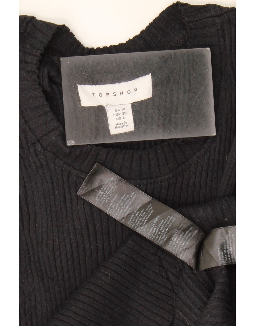 TOPSHOP Womens Vest Top UK 10 Small Black Cotton Vintage Topshop and Second-Hand Topshop from Messina Hembry 