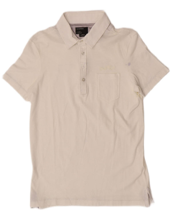 Polo da donna Energie UK 14 grande cotone bianco