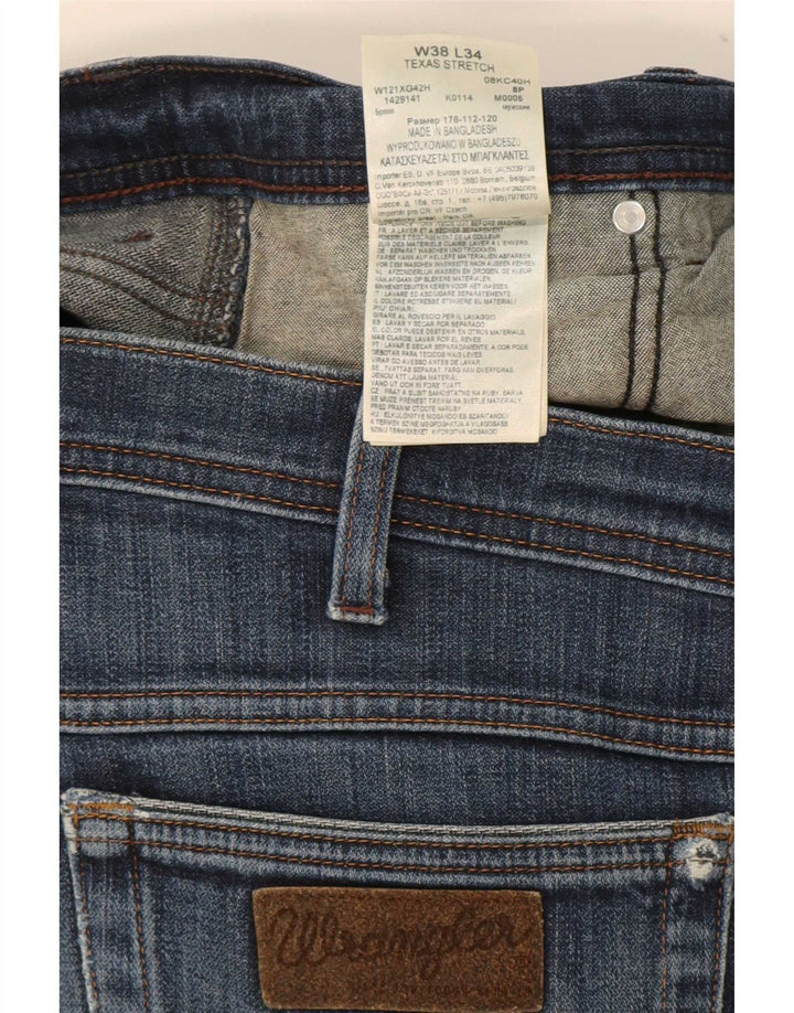 Jeans dritti elasticizzati Texas da uomo Wrangler W38 L34 cotone blu