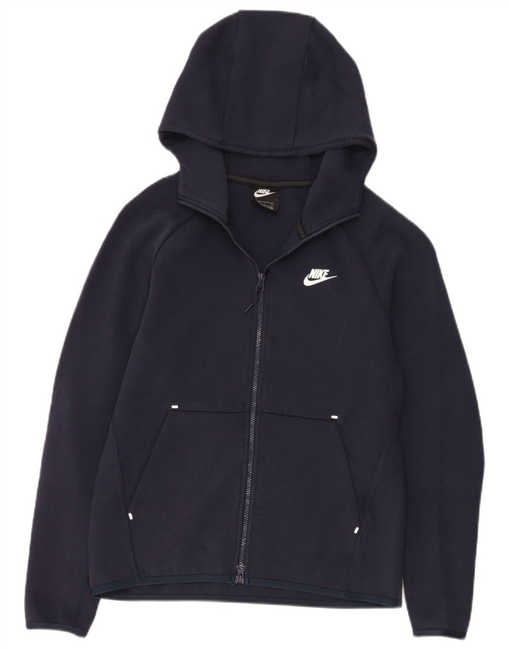 Felpa con cappuccio e zip Nike da uomo, piccola, in cotone blu navy