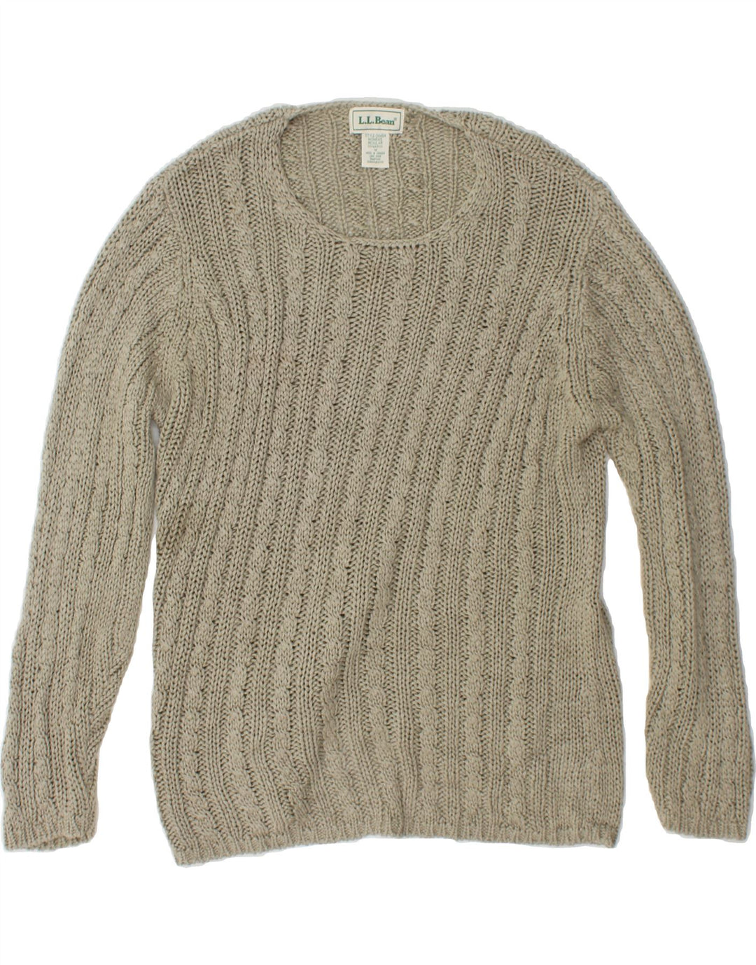 L.L.BEAN Womens Boat Neck Jumper Sweater UK 14 Medium Grey Acrylic Vintage L.L.Bean and Second-Hand L.L.Bean from Messina Hembry 