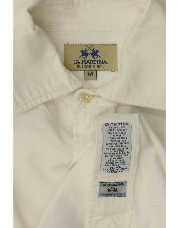 LA MARTINA Camicia grafica da uomo Buenos Aires in cotone bianco medio