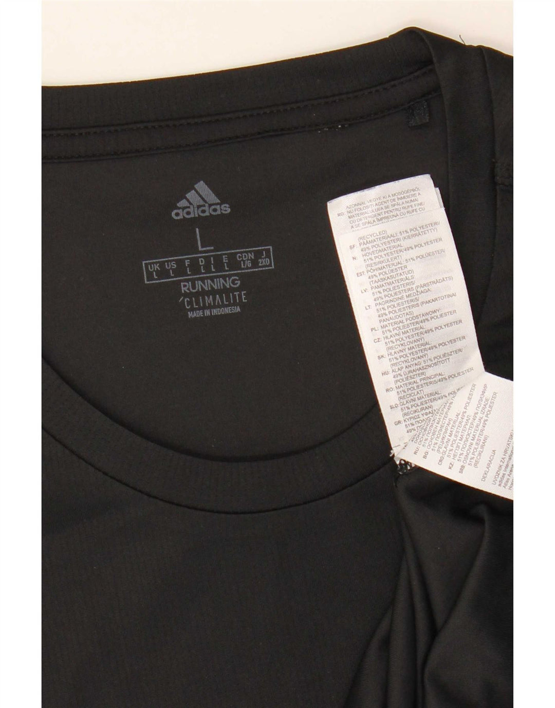 T-shirt Adidas Climalite da uomo, grande, in poliestere nero