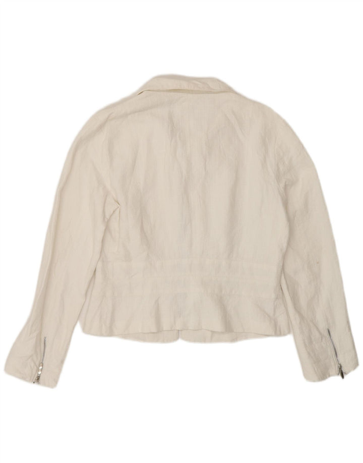 Giacca blazer con zip intera da donna Penny Black UK 12 media bianca