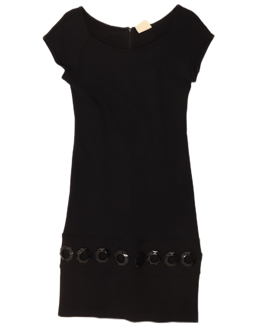 Abito tubino vintage da donna UK 8 piccolo in viscosa nera