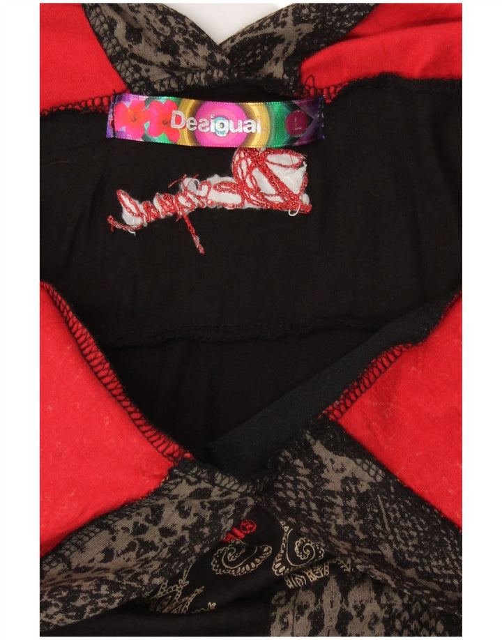 Desigual Abito a trapezio da donna UK 14 Grande patchwork bohémien multicolore