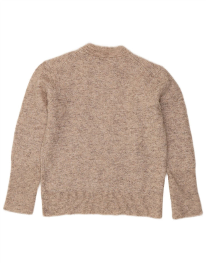 Maglione maglione girocollo da donna Marks & Spencer UK 10 piccolo beige screziato