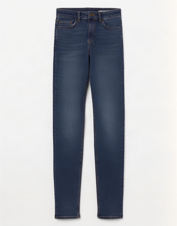 Jeans slim da donna Marks & Spencer UK 8 piccoli W26 L27 cotone blu navy