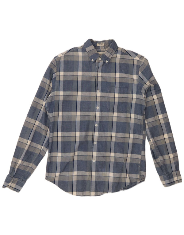 J. CREW Camicia da uomo dalla vestibilità classica, in cotone a quadri blu piccolo