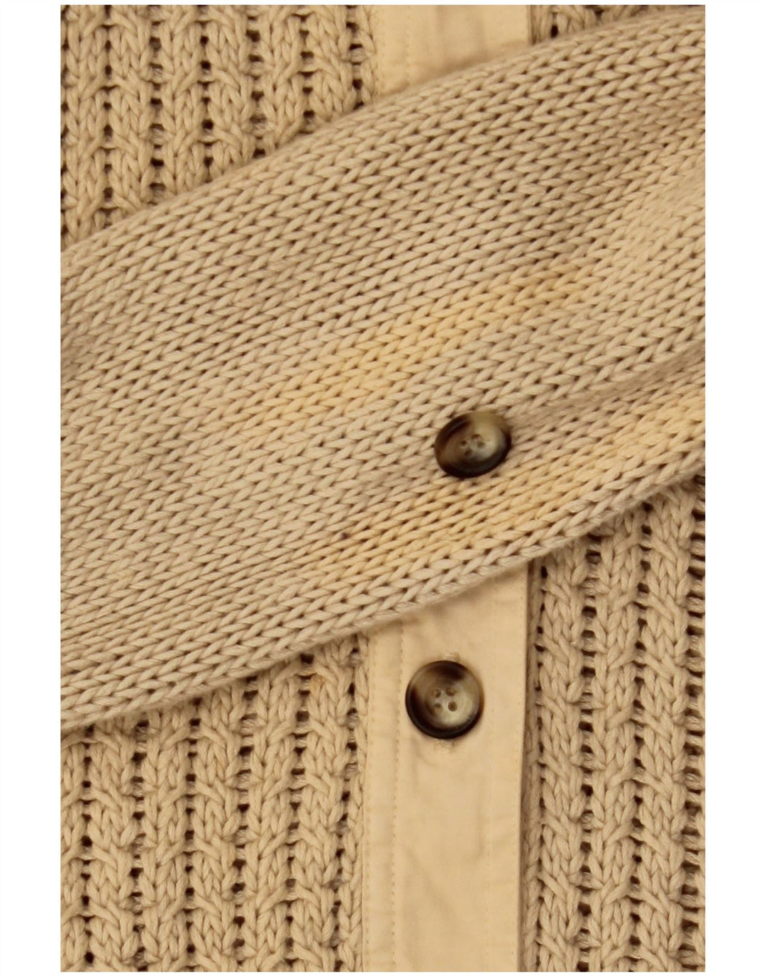 Maglione cardigan da donna Massimo Dutti UK 12 Cotone beige medio