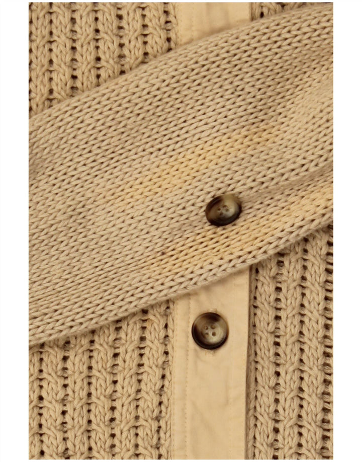 Maglione cardigan da donna Massimo Dutti UK 12 Cotone beige medio