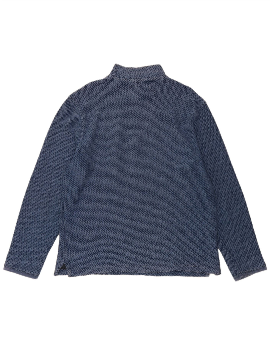 Felpa da uomo con collo con zip Weird Fish, cotone blu medio