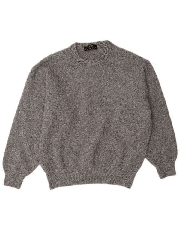 Maglione maglione girocollo da uomo Marks & Spencer in lana grigio medio