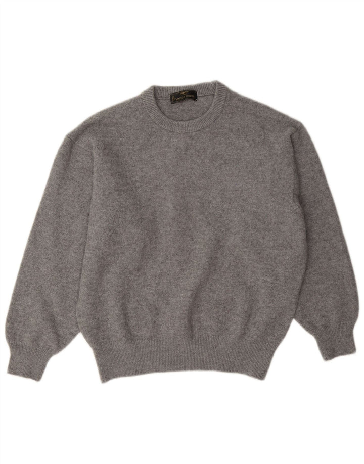Maglione maglione girocollo da uomo Marks & Spencer in lana grigio medio