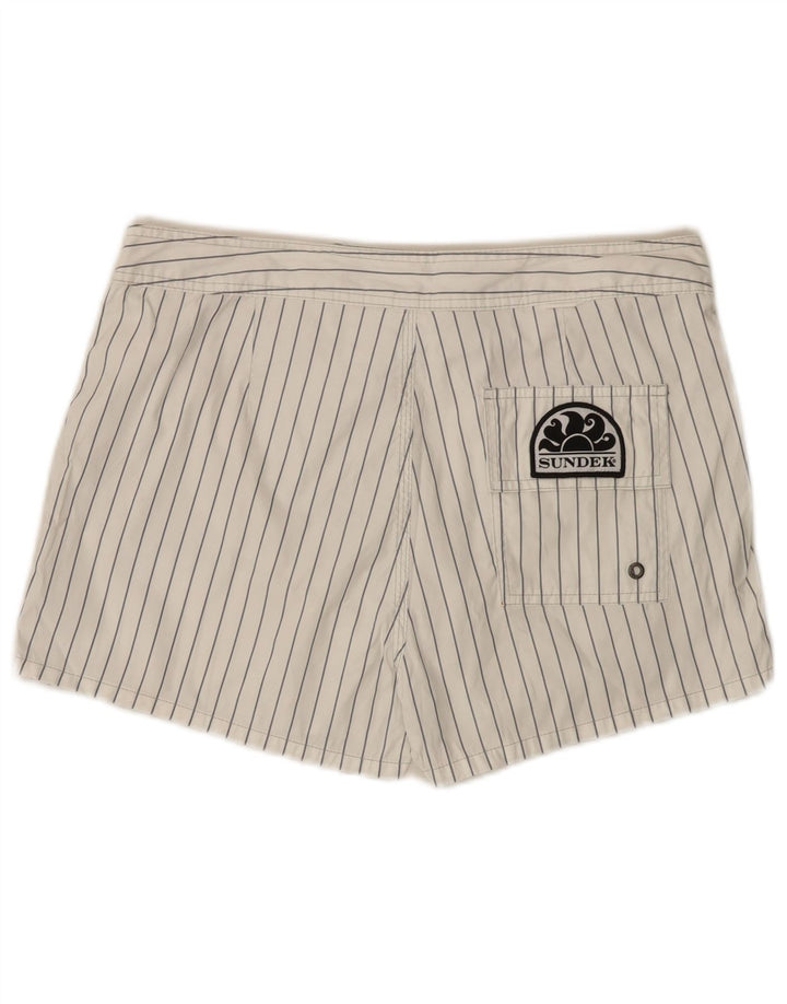 Pantaloncini da bagno da uomo Sundek Poliestere a righe bianche medie