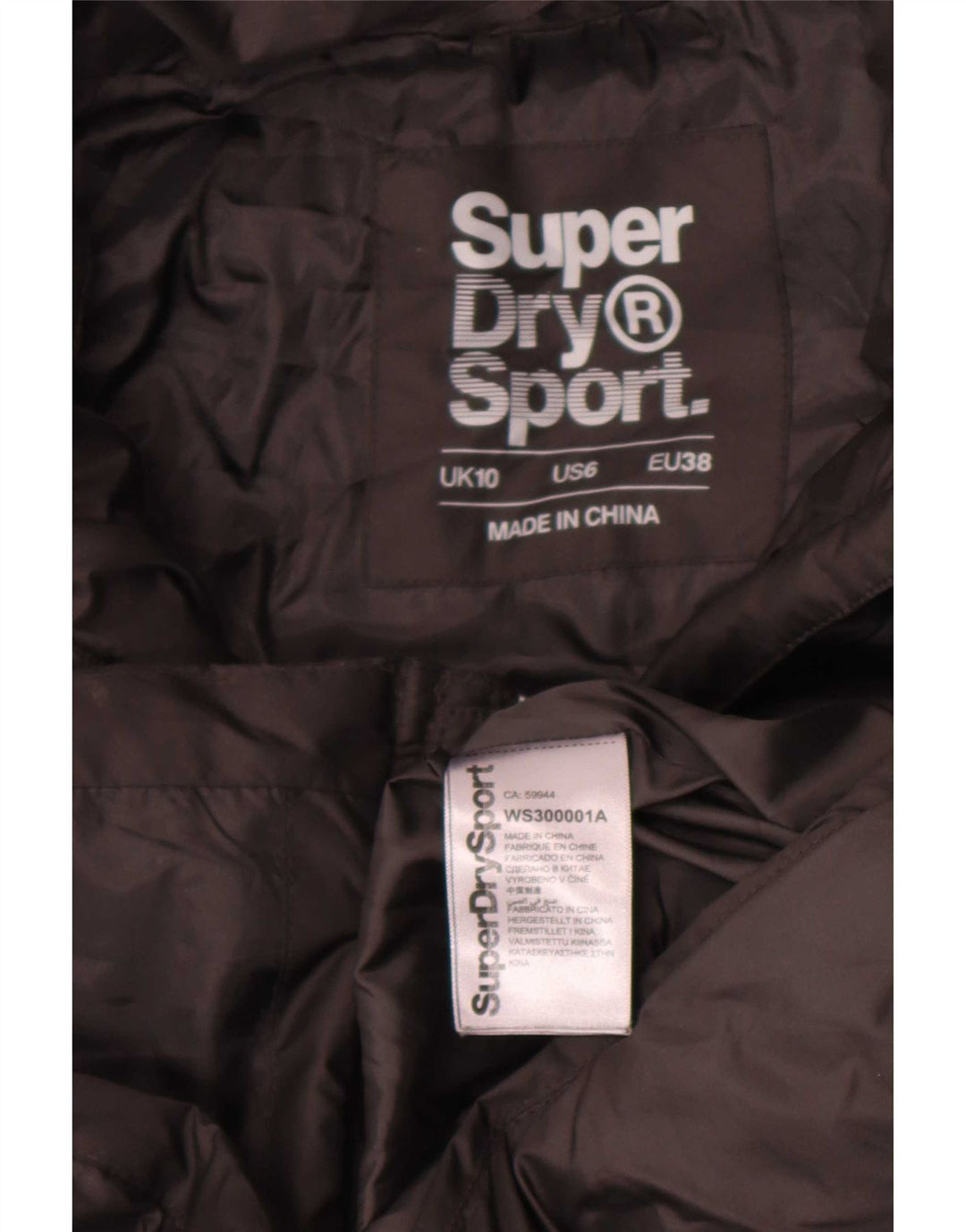 Giacca imbottita da donna Superdry UK 10 Small Poliestere nero