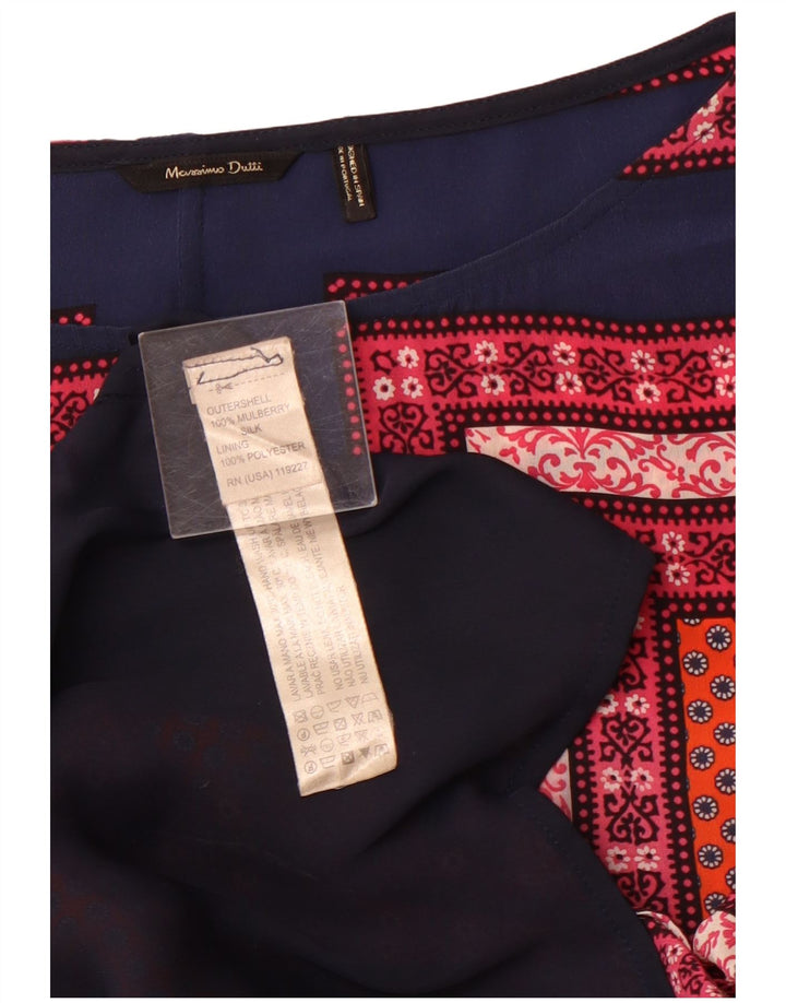 MASSIMO DUTTI Abito da donna a trapezio con maniche a 3/4 UK 12 Arancione medio floreale