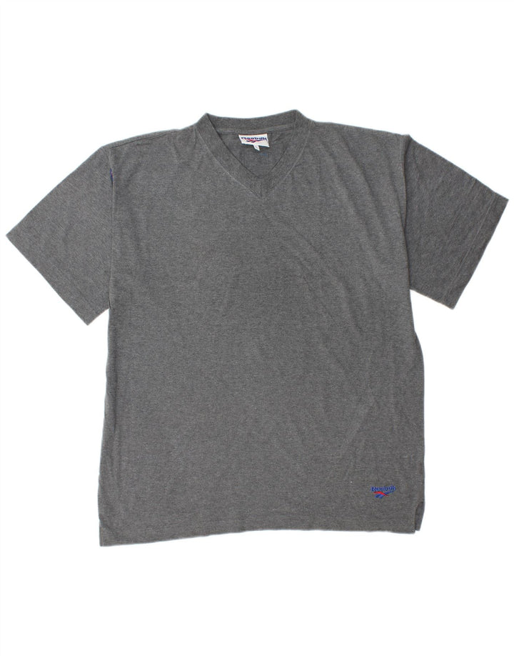 T-shirt da uomo REEBOK Top Large in cotone grigio