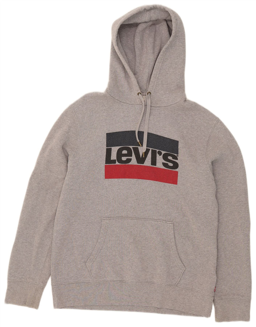 Maglione con cappuccio grafico da uomo Levi's Large in cotone grigio