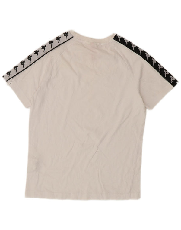T-shirt grafica da donna Kappa Top UK 6 XS cotone color block bianco