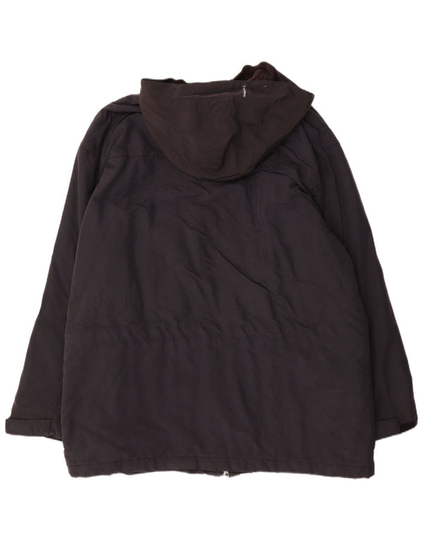 Giacca a vento con cappuccio da uomo Timberland UK 40 Large in nylon nero