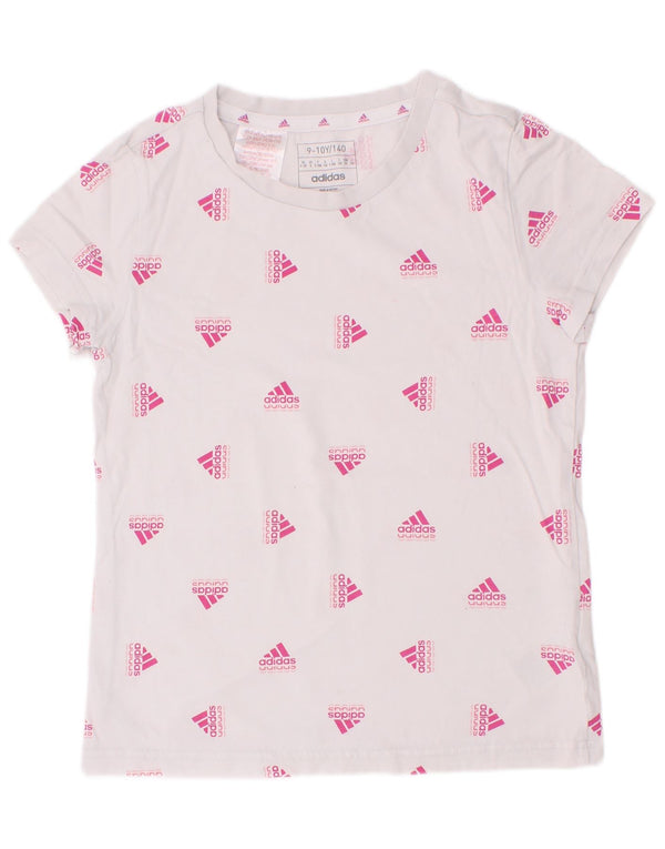 Maglietta grafica Adidas per bambina 9-10 anni in cotone bianco