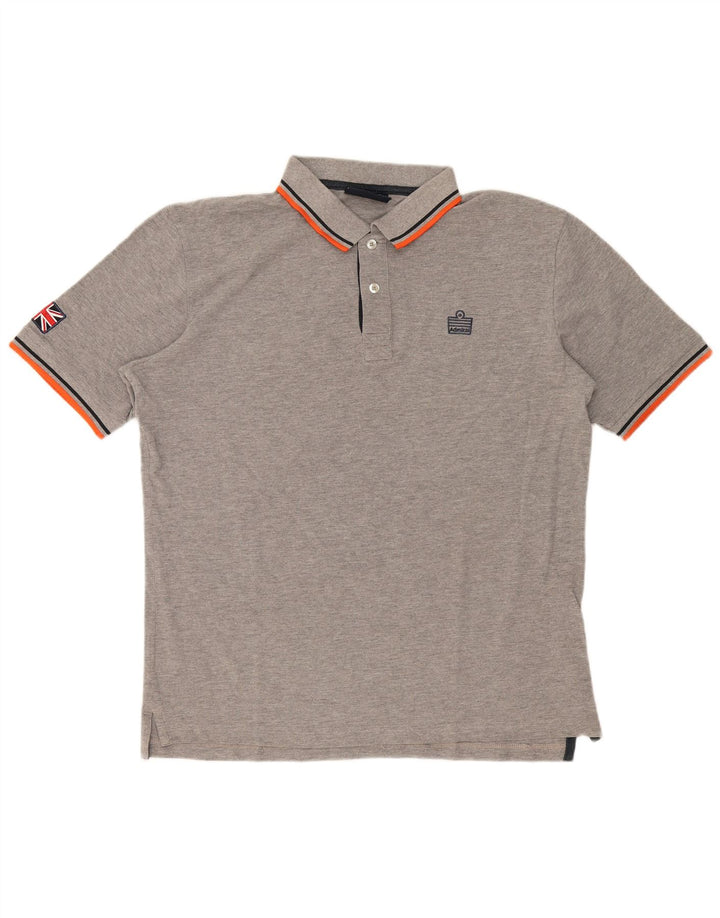 Polo da uomo Admiral 3XL cotone a righe grigie