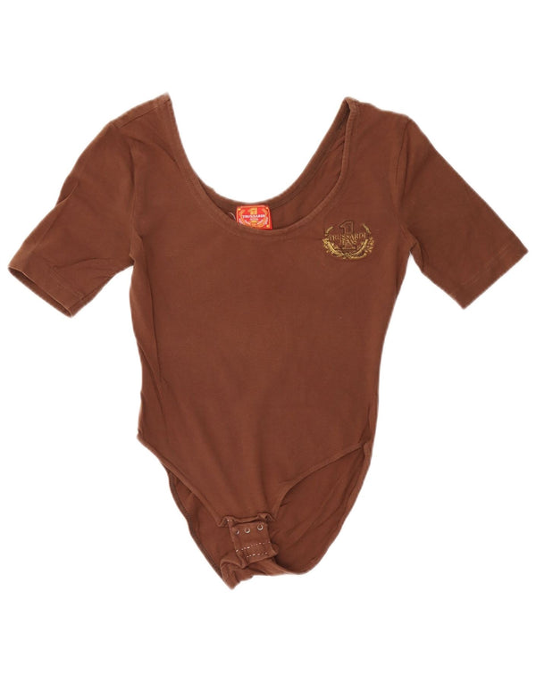 Body Donna Trussardi UK 10 Small Marrone Cotone
