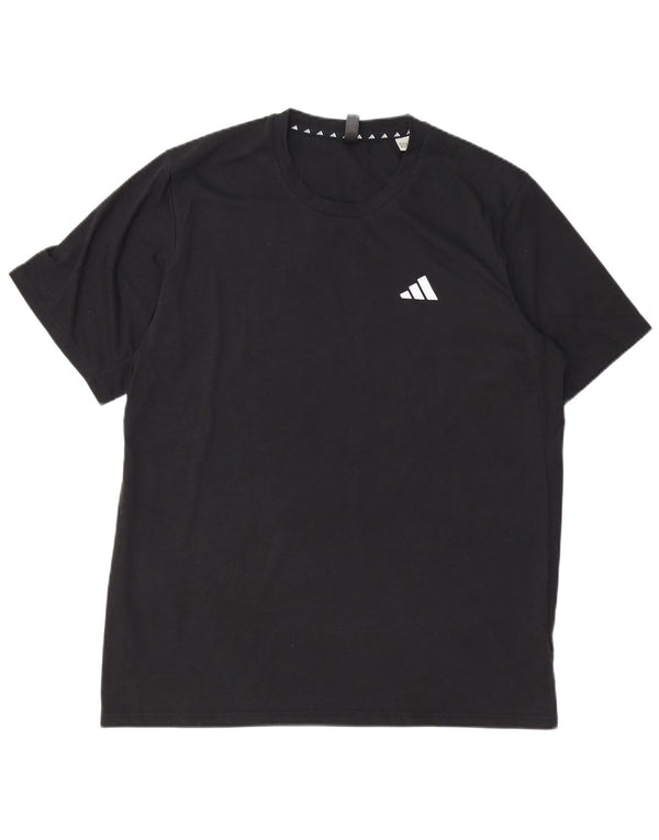 T-shirt ADIDAS Aeroready da uomo grande in cotone nero