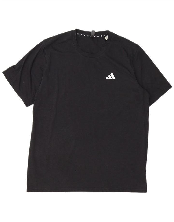T-shirt ADIDAS Aeroready da uomo grande in cotone nero