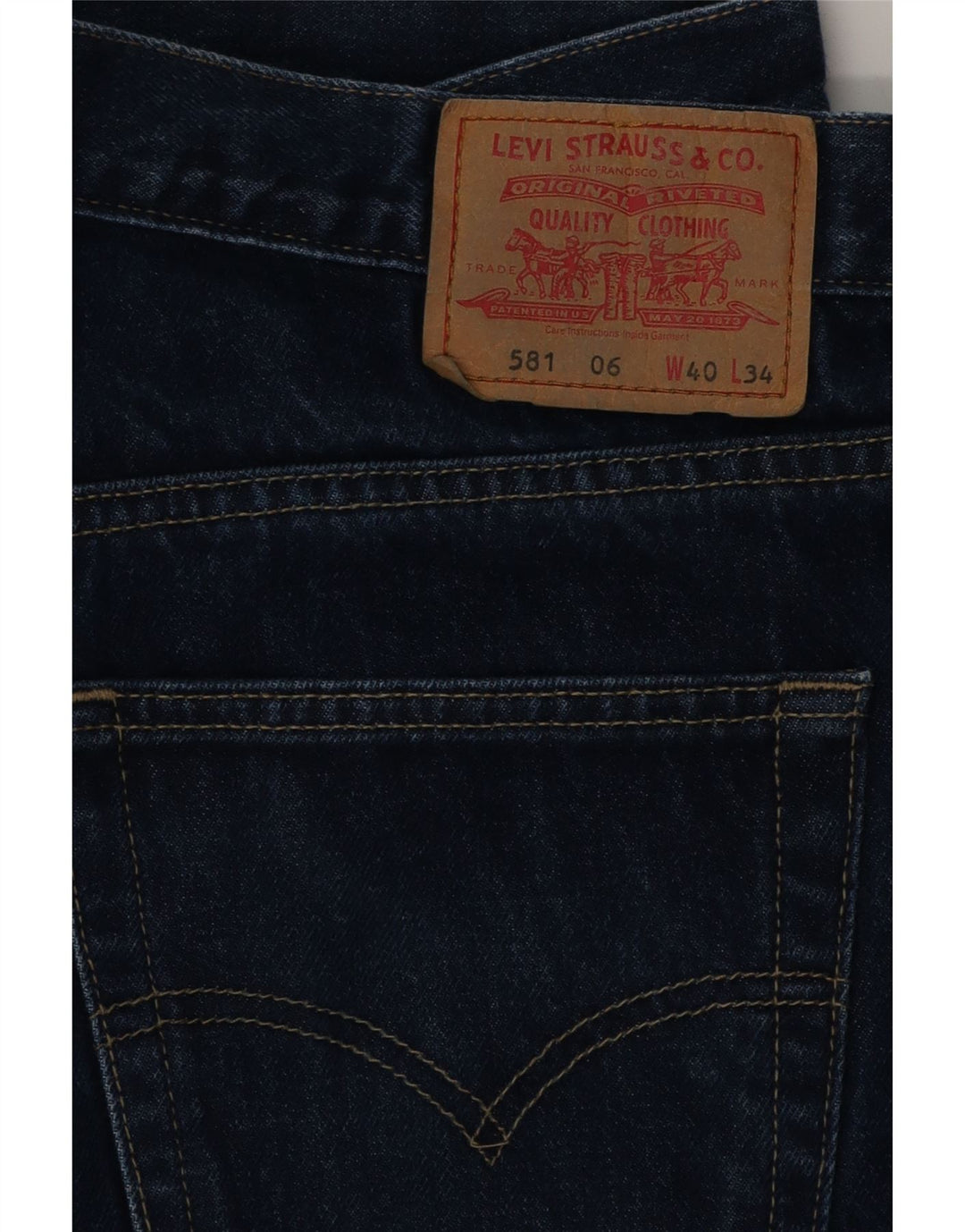 Levi's Uomo 581 Jeans dritti W40 L29 Cotone blu navy