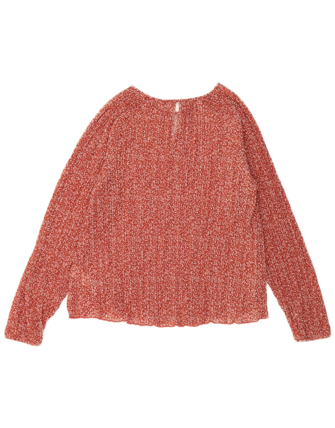 MARKS & SPENCER Camicetta a maniche lunghe da donna UK 12 Rosso medio floreale