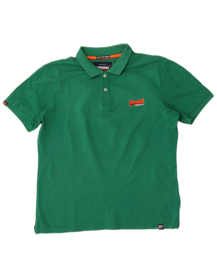 Polo da uomo Superdry grande in cotone verde