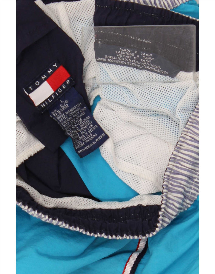 Tommy Hilfiger Pantaloncini da bagno regolari da uomo di grandi dimensioni in nylon color block blu