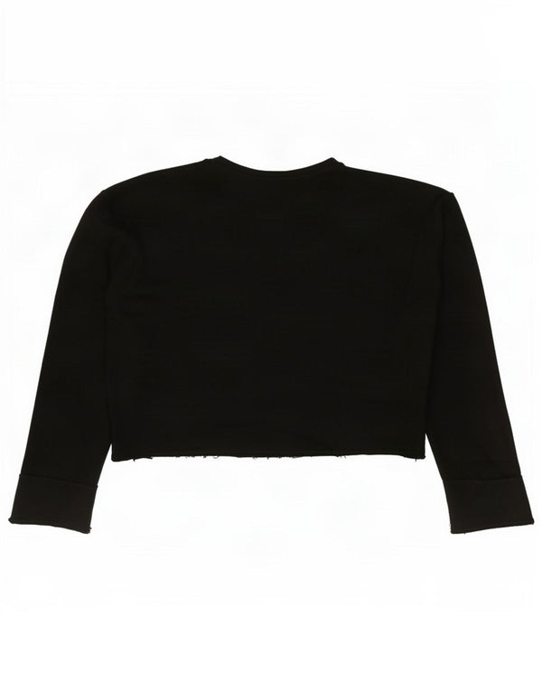 Top corto oversize da donna Zara a maniche lunghe UK 14 viscosa nera media