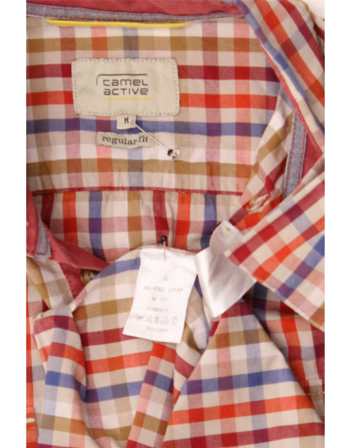 Camicia da uomo Regular Fit Camel Active in cotone a quadretti multicolore medio