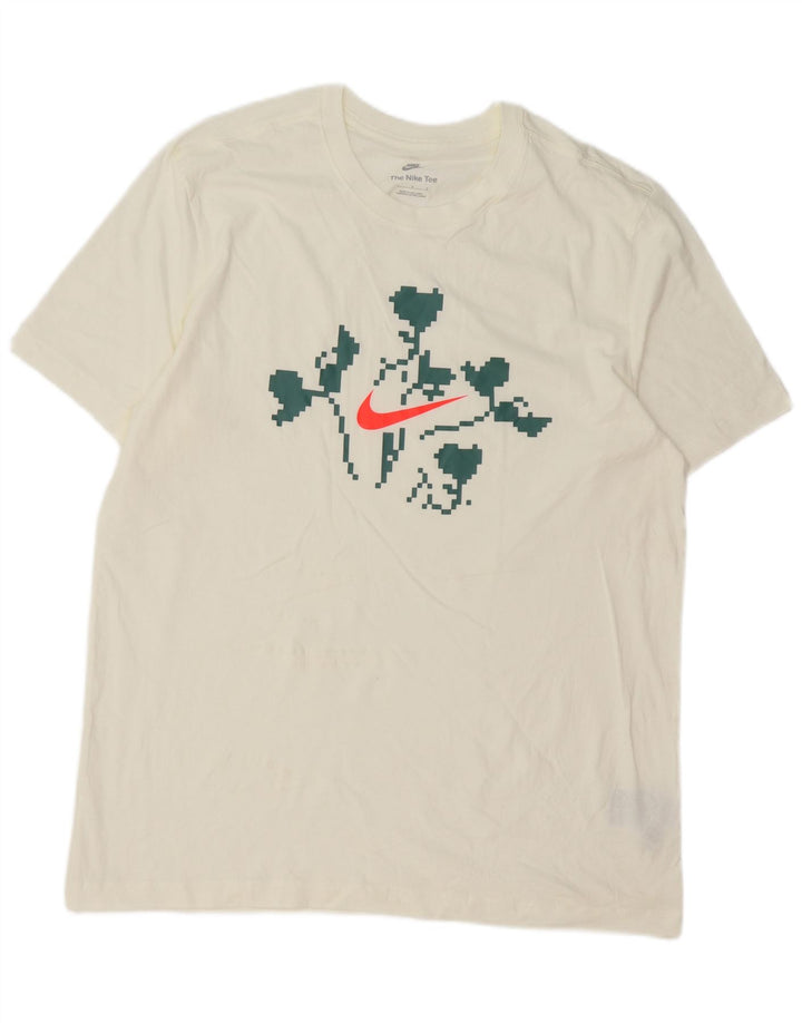 T-shirt grafica da uomo Nike Top grande in cotone bianco