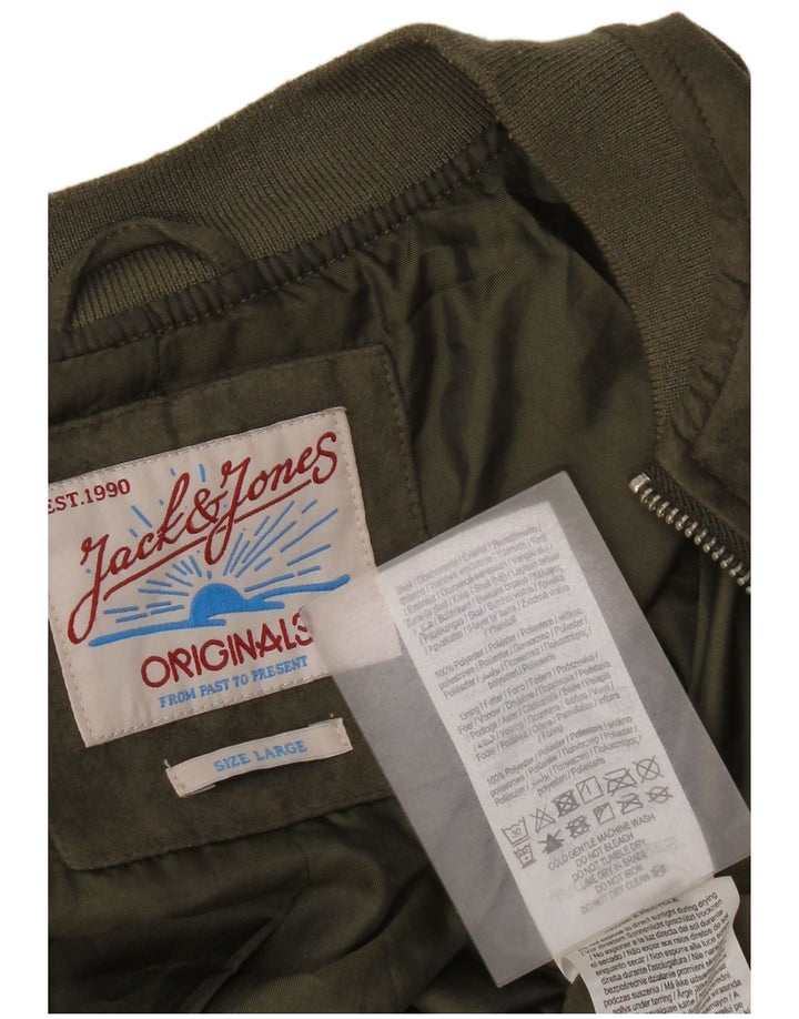 Giacca bomber da uomo Jack & Jones UK 40 grande poliestere kaki