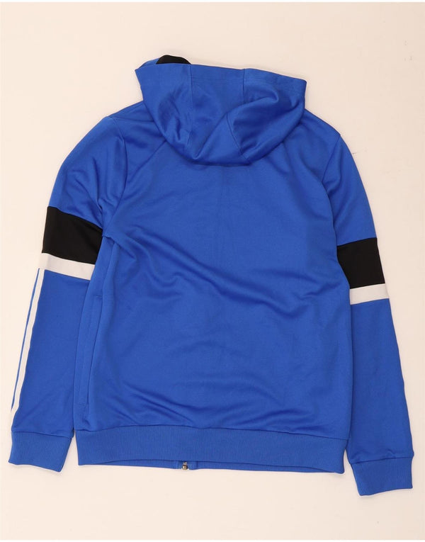 Maglione con cappuccio e zip Adidas Climalite da ragazzo 13-14 anni Blu Colourblock