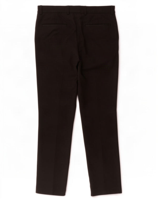Pantaloni da abito dritti da uomo Marks & Spencer W32 L31 poliestere nero