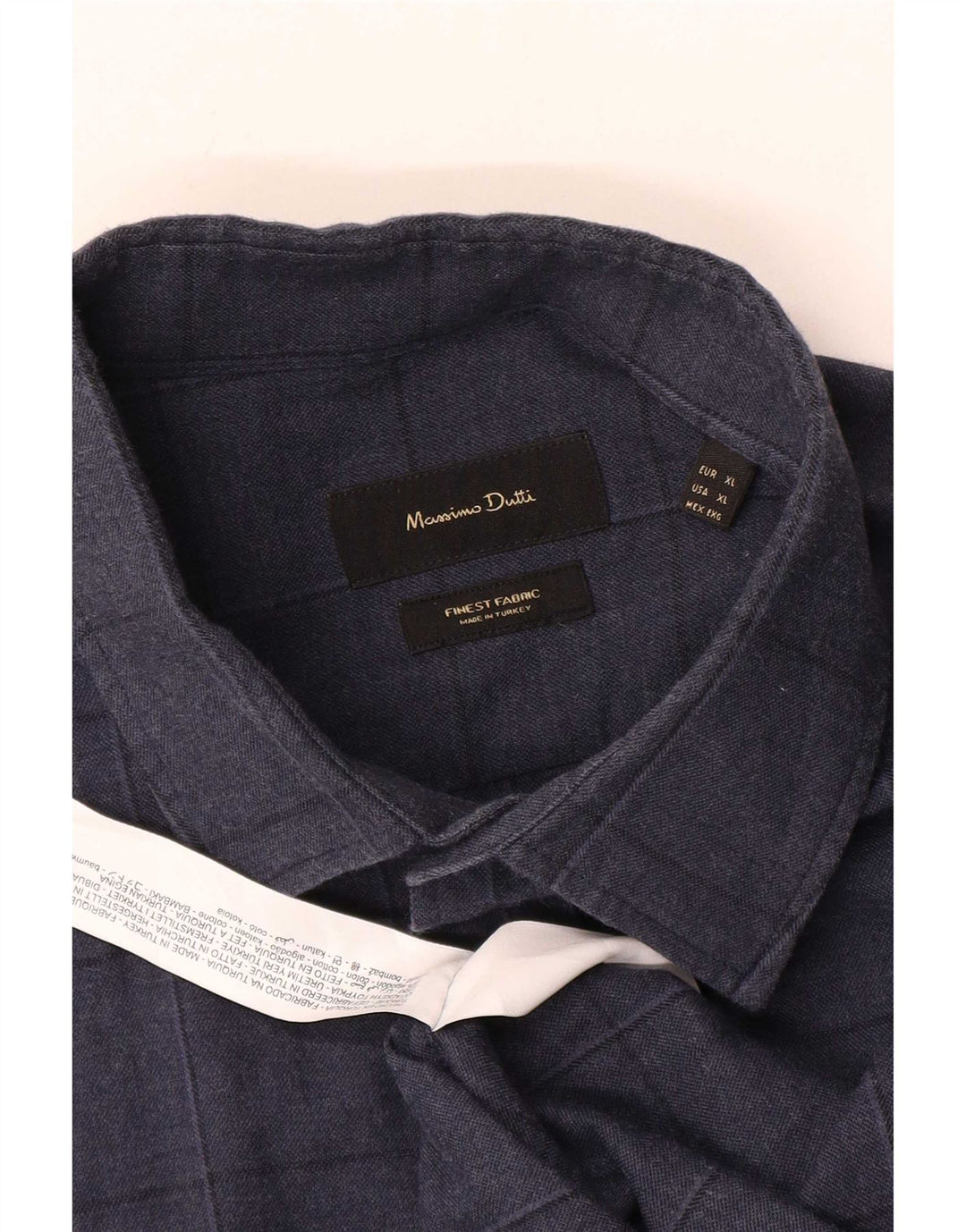 Camicia da uomo Massimo Dutti XL in cotone a quadri blu navy