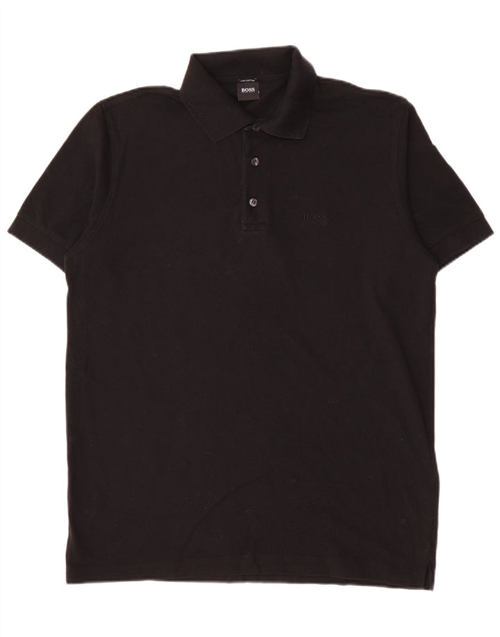 Polo da uomo Hugo Boss in cotone nero medio
